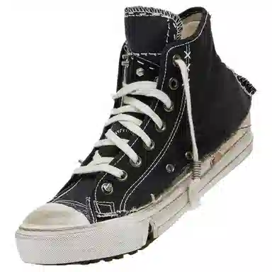 Maison Margiela Loved to Death High Top Canvas Sneakers Black