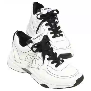 CHANEL Canvas Low Top Sneakers White