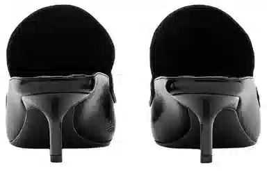 Burberry Patent Leather Square Toe Mules 5cm Black