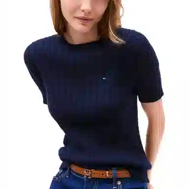 Tommy Hilfiger Soft Logo Crew Neck Tee Navy