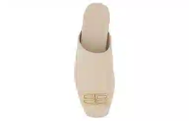 Balenciaga Slip-On Round Toe Sandals Beige
