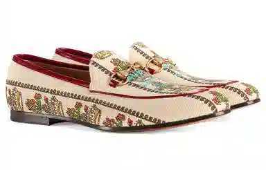 Gucci 100th Anniversary Flat Casual Shoes White Red