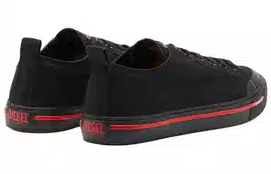Diesel Canvas Logo Low-Top Sneakers Black