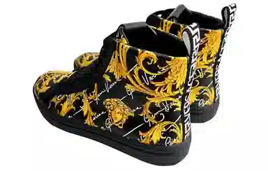 Versace Barocco High Top Sneakers Black Gold