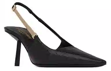 Saint Laurent Blake Leather Slingback Heels Black