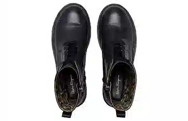 Ferragamo Gancini Biker Boots Black