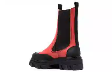 GANNI Chelsea Boots Red Black