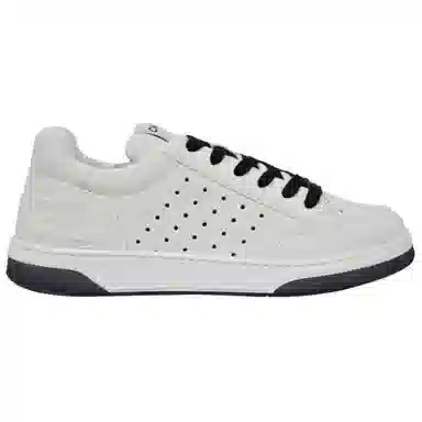 CHANEL Leather Suede Sneakers White