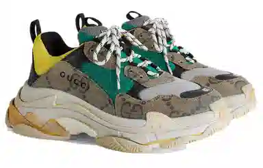 Gucci x Balenciaga Triple S Kaki Brown