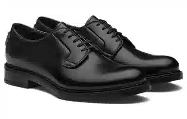 Prada Lace-Up Leather Shoes Black