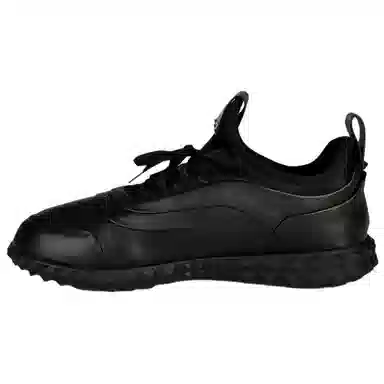 Valentino Round Toe Lace-Up Low Sneakers Black