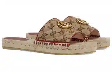 Gucci GG Quilted Espadrille Sandals Ebony