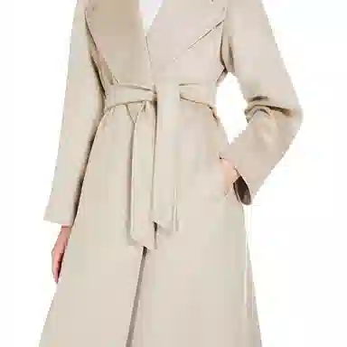 MaxMara Belted Mid-Length Coat Beige