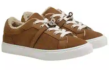 Hermes Lace-Up Fashion Sneakers Brown