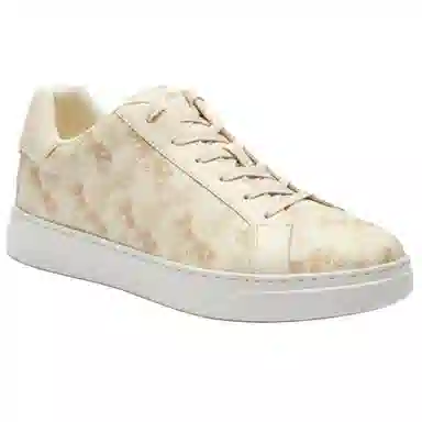 COACH Highline Round Toe Lace-up Sneakers Beige