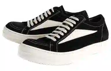 Rick Owens Low Top Fashion Sneakers Black White