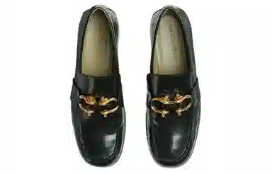 Bottega Veneta Glossy Leather Loafers Green