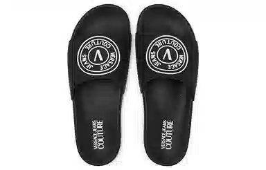 Versace Jeans Rubber Flat Slide Black