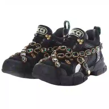 Gucci Black Leather Sneakers