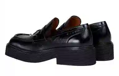 MARNI Leather Platform Loafers Black