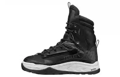 DIOR Snow Leather Lace-Up Boots Black
