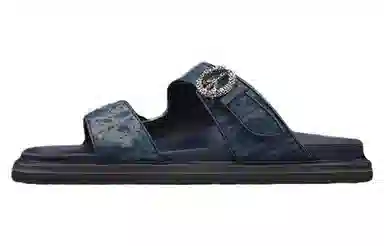Dior Tears Denim Slides Blue