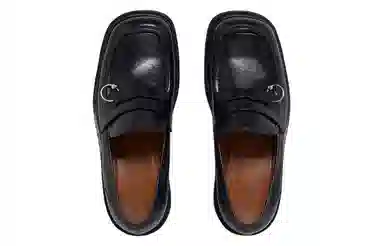 MARNI Leather Platform Loafers Black