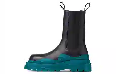 Bottega Veneta Tire Chelsea Boots Black Blue