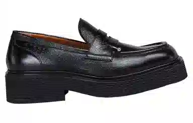 MARNI Leather Platform Loafers Black