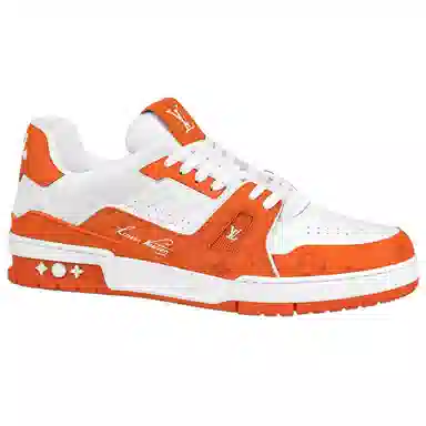 LOUIS VUITTON Trainer White Orange