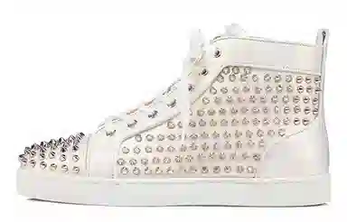 CL Platinum Stud High-Top Sneakers White