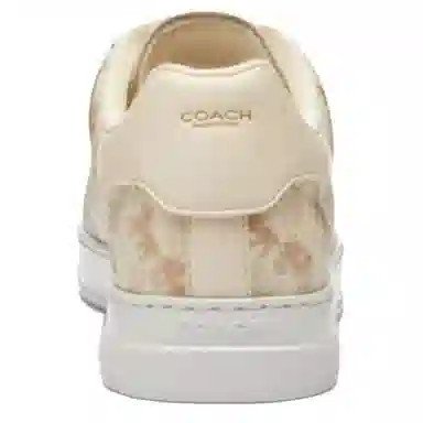 COACH Highline Round Toe Lace-up Sneakers Beige
