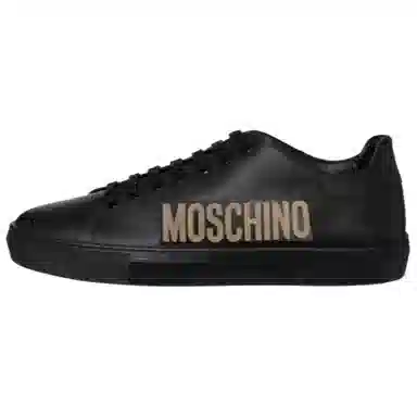 Moschino Leather Low Top Sneakers Black