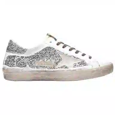 Golden Goose Super-Star Silver Distressed