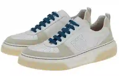 Ferragamo Leather Platform Lace-Up Gray