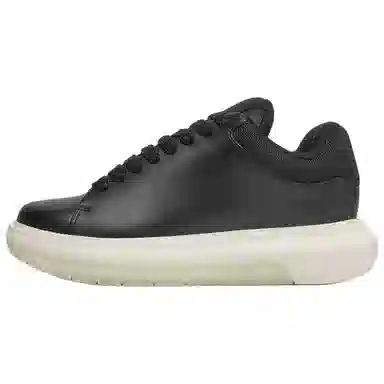 Emporio Armani Round Toe Thick Sole Lace-Up Low Sneakers Black