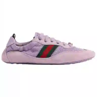 GUCCI Shift Suede Low Top Sneakers Purple