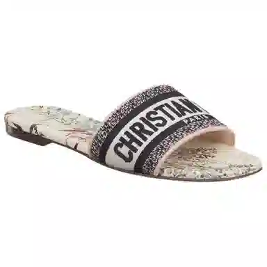 DIOR Dway Embroidered Slides Black
