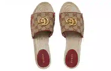 Gucci GG Quilted Espadrille Sandals Ebony