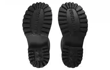 Balenciaga Round Toe Slip-On Boots Black