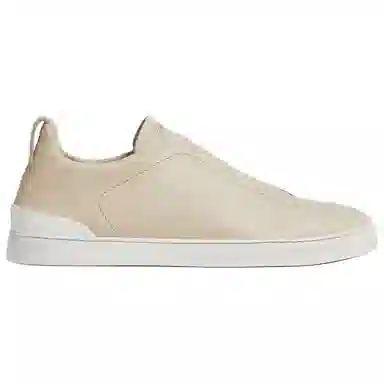Zegna Triple Stitch Low Top Sneakers Light Beige