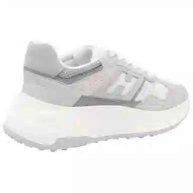 Hogan Suede Low Top Lace-Up Sneakers Gray White