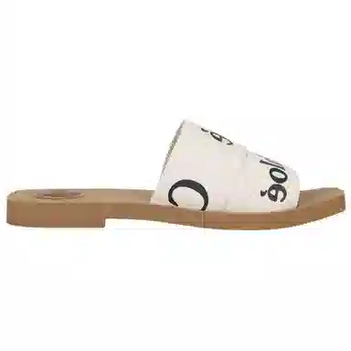 Chloe Logo Equestrian Slides White