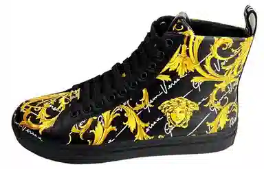 Versace Barocco High Top Sneakers Black Gold