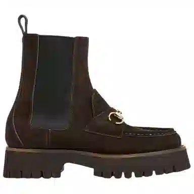 Gucci Chelsea Boot Brown Suede Horsebit