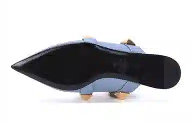 Valentino Roman Stud Flat Loafers Light Blue