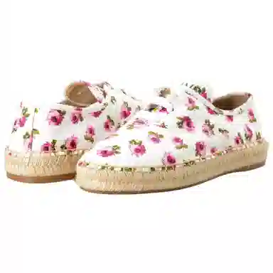 Prada Lace-Up Round Toe Fisherman Shoes White Red