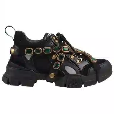 Gucci Black Leather Sneakers