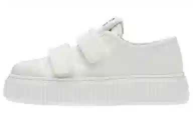 Miu Miu Denim Velcro Sneakers White