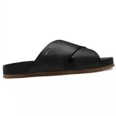 Coach Cross Strap Slide Black
